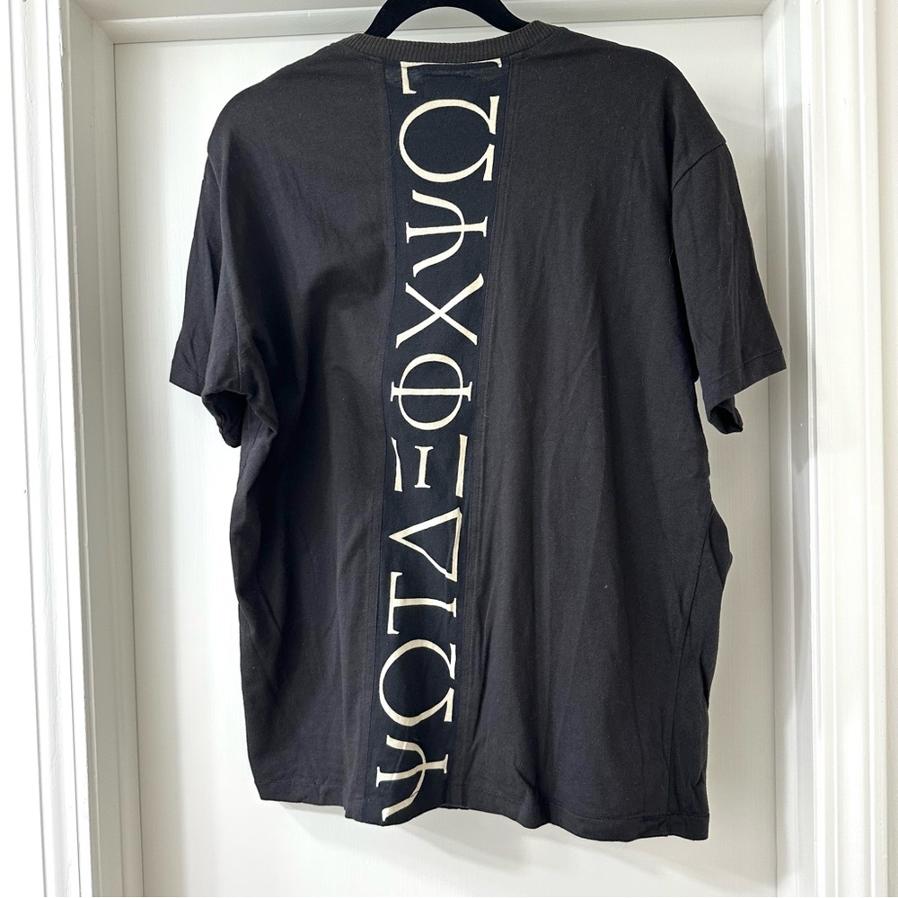 Unisex Black Graphic Oversized T-Shirt with Greek Letters, Size 1 (Small) - Picture 5 of 5